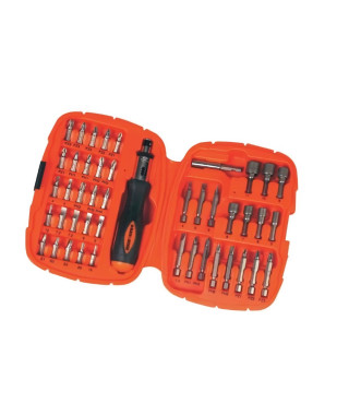 Kit Tournevis et Embouts a Cliquet (45 pieces) BLACK+DECKER - A7039-XJ