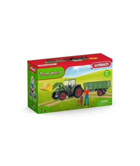 SCHLEICH - Tracteur avec remorque - 42608 - Gamme Farm World
