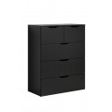 Commode - TREND TEAM - BASIX - 5 tiroirs - Noir - Mat