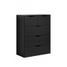 Commode - TREND TEAM - BASIX - 5 tiroirs - Noir - Mat