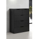 Commode - TREND TEAM - BASIX - 5 tiroirs - Noir - Mat