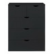 Commode - TREND TEAM - BASIX - 5 tiroirs - Noir - Mat