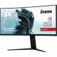 Ecran PC incurvé - IIYAMA - GCB3480WQSU-B1 - 31 VA UWQHD 3440 x 1440 - 0,4ms - 180Hz - 2xHDMI 2xDP - Pied réglable en hauteur