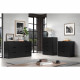 Commode BASIX 6 tiroirs - TRELLEBORG - Noir mat - Meuble de chambre - L 139 x P 40 x H 80 cm