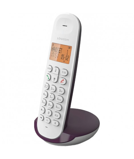 Téléphone fixe sans fil - LOGICOM - DECT ILOA 150 SOLO - Aubergine - Sans répondeur