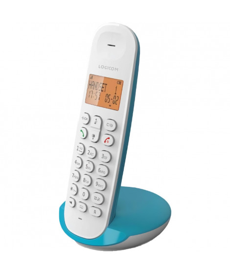 Téléphone fixe sans fil - LOGICOM - DECT ILOA 150 SOLO - Turquoise - Sans répondeur