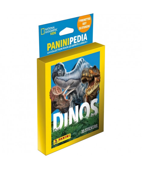 Cartes a collectionner - PANINI - DINOS NATIONAL GEOGRAPHIC KIDS - PANINIPEDIA - Blister 7 pochettes