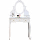 Coiffeuse classique blanche + tabouret - L 80 cm