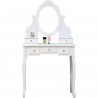 Coiffeuse classique blanche + tabouret - L 80 cm