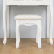 Coiffeuse classique blanche + tabouret - L 80 cm