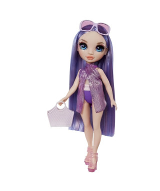 Rainbow High Swim & Style - Poupée mannequin ariculée 27 cm - Violet (Violet) - Maillot de bain + Paréo - a partir de 4 ans