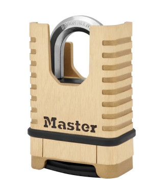 MASTER LOCK Cadenas en Laiton Massif Haute Sécurité [Anse Protégée][a Combinaison] M1177EURD