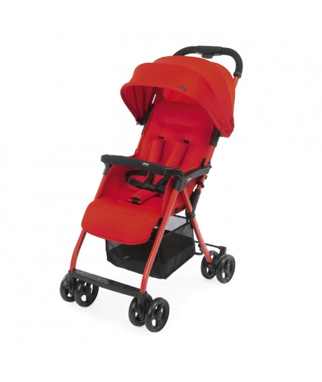 CHICCO Poussette compacte Ohlala 3 - Des la naissance - Jusqu'a 15kg - Dossier inclinable - Arceau de sécurité - Rouge Passion