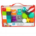 INFANTINO Senso Set de 8 balles souples, 8 cubes sensoriels et 4 animaux arroseurs