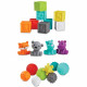 INFANTINO Senso Set de 8 balles souples, 8 cubes sensoriels et 4 animaux arroseurs