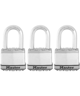 Cadenas Haute Sécurité - MASTER LOCK - M115EURTRILF - A Clé - Acier Laminé Recouvert - Extérieur - Anti-rouille - Anse M - Pa…