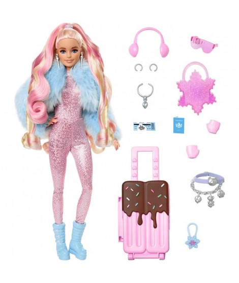 BARBIE EXTRA NEIGE - BARBIE - HPB16 - POUPEE MANNEQUIN BARBIE