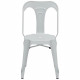 KRAFT Zoeli Lot de 2 chaises de salle a manger - Métal blanc mat - Style industriel - L 44 x P 53 cm