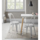 KRAFT Zoeli Lot de 2 chaises de salle a manger - Métal blanc mat - Style industriel - L 44 x P 53 cm