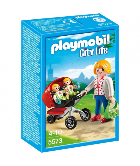 PLAYMOBIL - City Life - Maman avec Jumeaux et Landau - Mixte - A partir de 4 ans