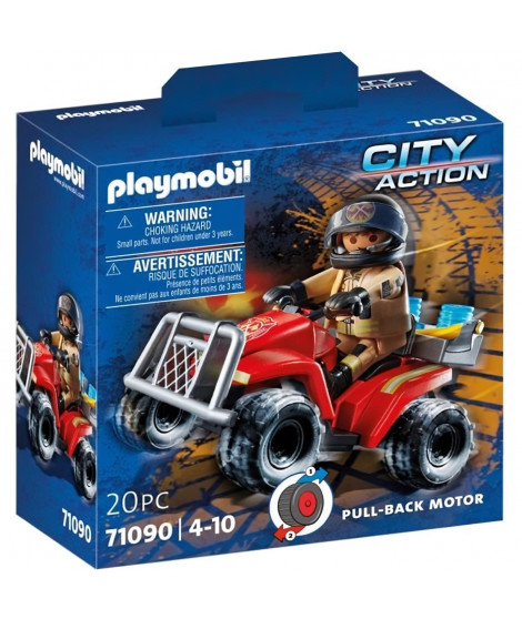 PLAYMOBIL - 71090 - Pompier et quad
