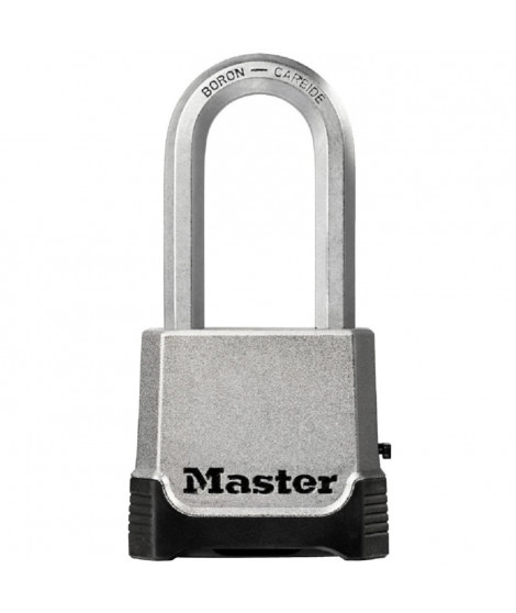 MASTER LOCK Cadenas Haute Sécurité [Combinaison et Clé] [Zinc] [Anse XL] [Extérieur] M176EURDLH