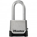 MASTER LOCK Cadenas Haute Sécurité [Combinaison et Clé] [Zinc] [Anse XL] [Extérieur] M176EURDLH