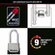 MASTER LOCK Cadenas Haute Sécurité [Combinaison et Clé] [Zinc] [Anse XL] [Extérieur] M176EURDLH