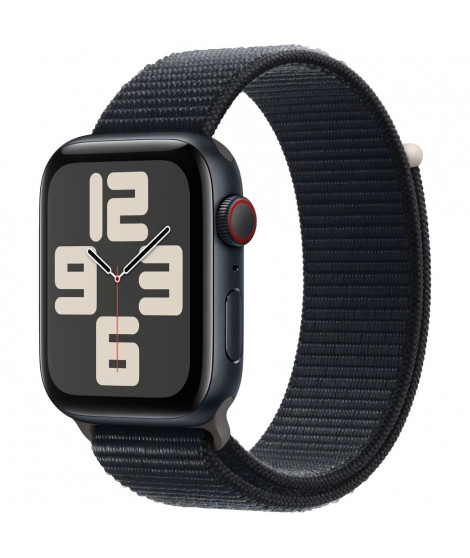 Apple Watch SE GPS + Cellular - 44mm - Boîtier Midnight Aluminium - Bracelet Midnight Sport Loop