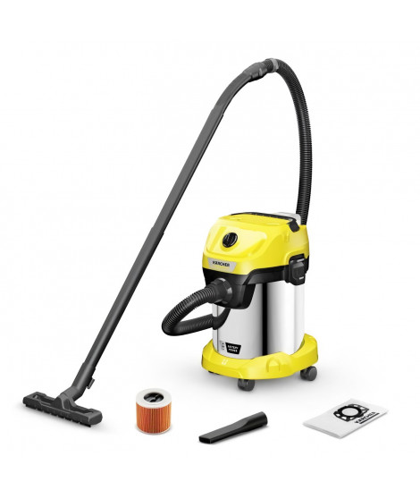 Aspirateur eau et poussieres sans fil KARCHER WD 3-18 S V-17/20 - Acier - 17 l - Jaune