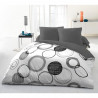 Parure de couette microfibre Audace - 1 housse de couette 240x260 cm + 2 taies d'oreiller 63x63 cm - Gris clair - HOME LINGE …