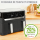 MOULINEX Friteuse sans huile 2 tiroirs, Friteuse a air et gril, 8 programmes, Air Fryer, Dual Easy Fry&Grill EZ905B20