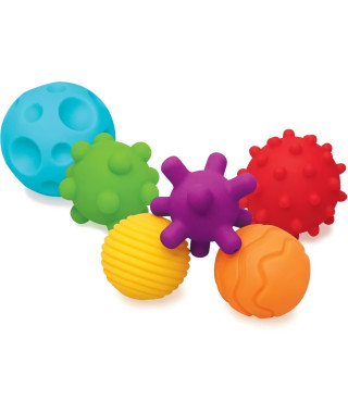 6 balles sensorielles - INFANTINO - Jouet pour bébé - Couleur bleu - Plastique souple