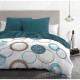 Parure de couette HOME LINGE PASSION Audace - couette 220 x 240 cm + 2 taies d'oreiller 63x63 cm - Bleu canard