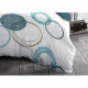 Parure de couette HOME LINGE PASSION Audace - couette 140 x 200 cm + 2 taies d'oreiller 63x63 cm - Bleu canard