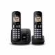 Téléphone sans fil avec répondeur PANASONIC KX-TGC222EB - Noir - Ecran LCD - 50 noms et numéros - 15 sonneries