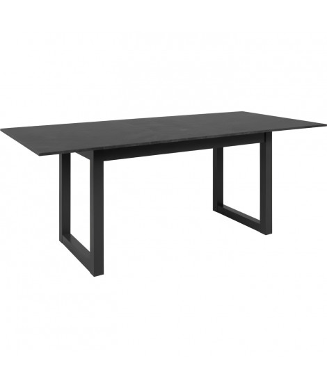 Table extensible Austin 80A - Décor ardoise foncé et anthracite -  Allonge de 40 cm incluse - L160-200 x H75 x P90 cm