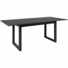 Table extensible Austin 80A - Décor ardoise foncé et anthracite -  Allonge de 40 cm incluse - L160-200 x H75 x P90 cm