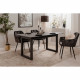 Table extensible Austin 80A - Décor ardoise foncé et anthracite -  Allonge de 40 cm incluse - L160-200 x H75 x P90 cm