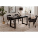 Table extensible Austin 80A - Décor ardoise foncé et anthracite -  Allonge de 40 cm incluse - L160-200 x H75 x P90 cm