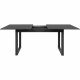 Table extensible Austin 80A - Décor ardoise foncé et anthracite -  Allonge de 40 cm incluse - L160-200 x H75 x P90 cm