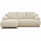 Canapé d'angle gauche convertible MIKA 3 places - Velours côtelé beige - Coffre de rangement - L218 x P98/145 x H84 cm