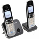 Téléphone résidentiel sans fil PANASONIC KX-TG6812 - Duo - Argent et noir - Répertoire 120 noms et numéros
