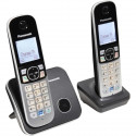 Téléphone résidentiel sans fil PANASONIC KX-TG6812 - Duo - Argent et noir - Répertoire 120 noms et numéros