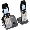 Téléphone résidentiel sans fil PANASONIC KX-TG6812 - Duo - Argent et noir - Répertoire 120 noms et numéros