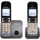 Téléphone résidentiel sans fil PANASONIC KX-TG6812 - Duo - Argent et noir - Répertoire 120 noms et numéros