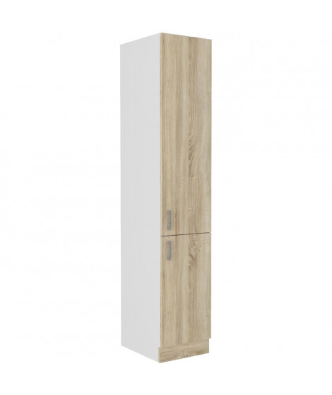 Colonne SARA - 2 portes - Décor chene sonoma - L40xP57xH210 cm - Fabriqué en Pologne