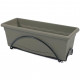 PLASTIKEN Jardiniere 50x20 Cm + Plateau + Support balcon Collection TERRA - Taupe