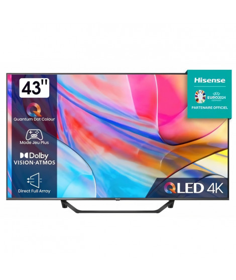 TV - HISENSE - QLED 4K - 43A7KQ - 43 (109 cm) - 3840X2160 Ultra HD - SMART TV - 3 x HDMI 2.0