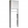 Meuble machine a laver AMANDA - 2 portes - L63 x P24 x H187 cm - Blanc - TRENDTEAM